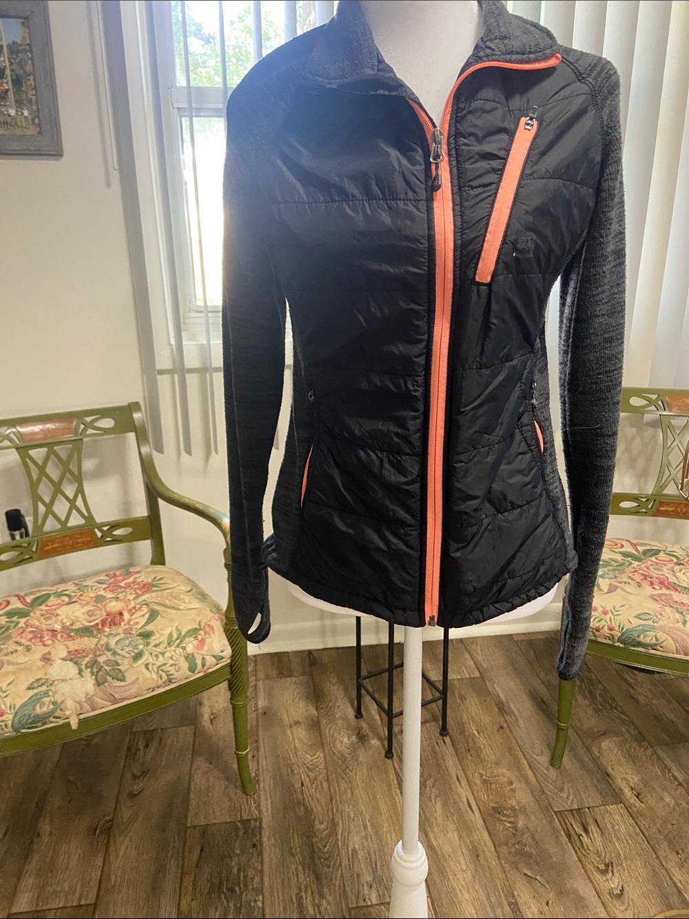 Avalanche Black Hybrid Jacket with Coral Accents